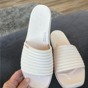 SALE!!! Crocs Women's Cream Slide Sandals